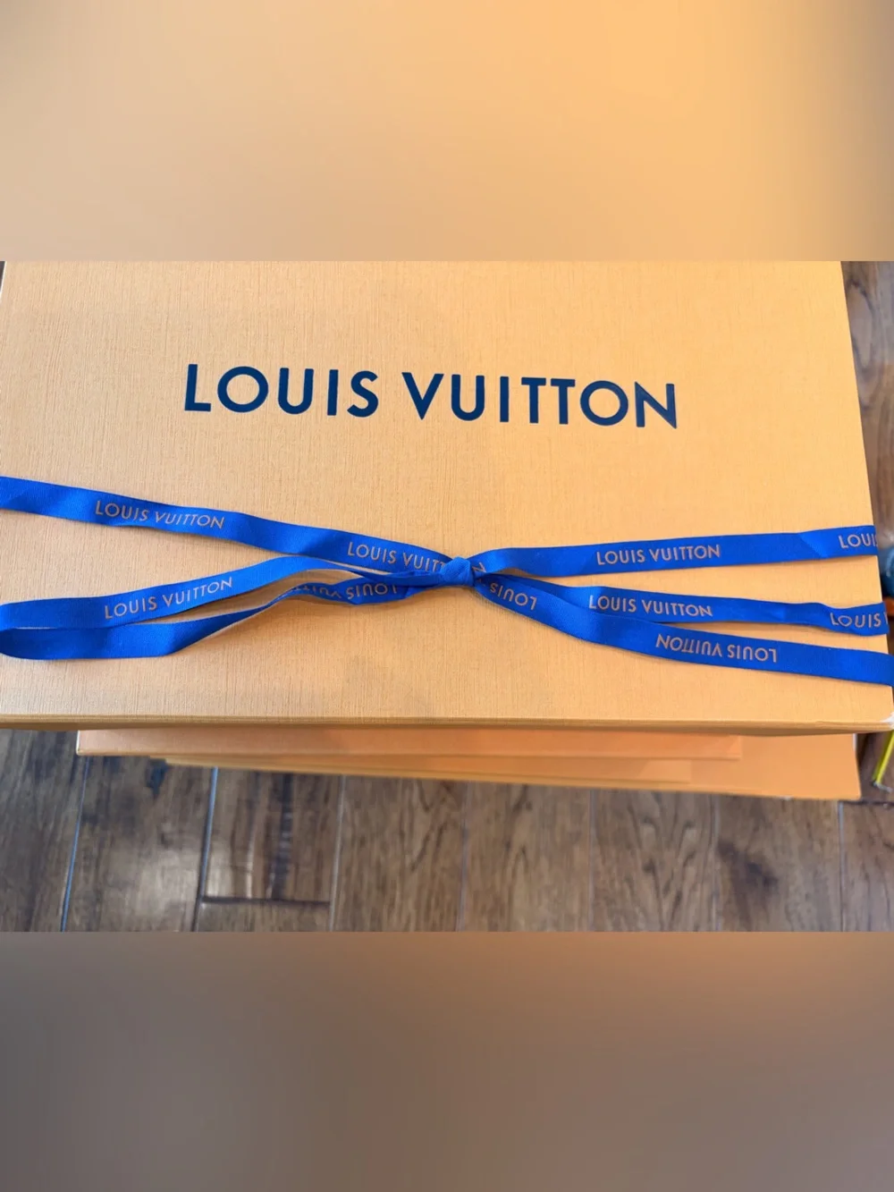 Louis Vuitton Orange Box with Blue Ribbon